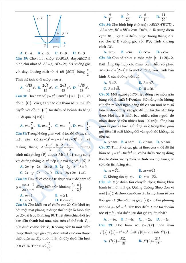 đề thi thử toán THPT tỉnh Yên Bái năm 2018 (3)