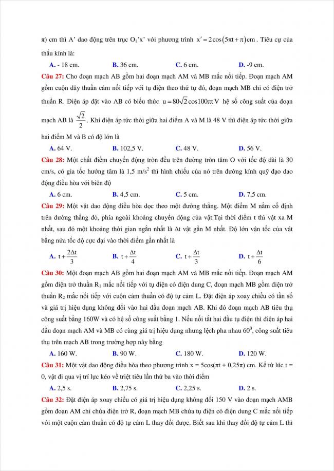 đề thi thử vật lý THPT chuyên Quốc Học Huế năm 2018 (5)