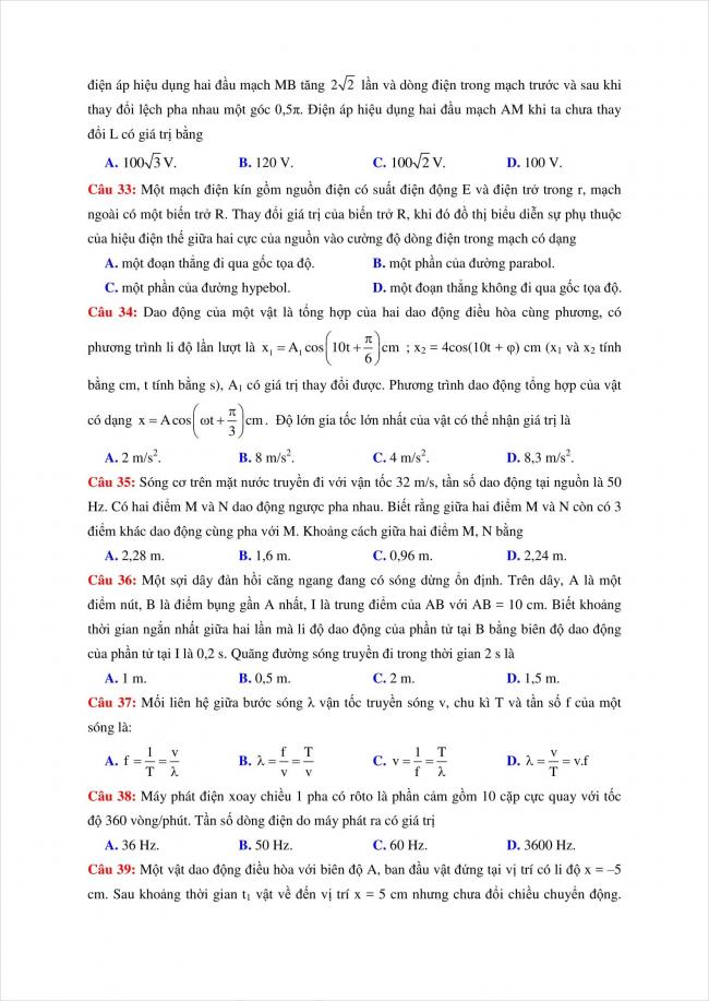 đề thi thử vật lý THPT chuyên Quốc Học Huế năm 2018 (6)