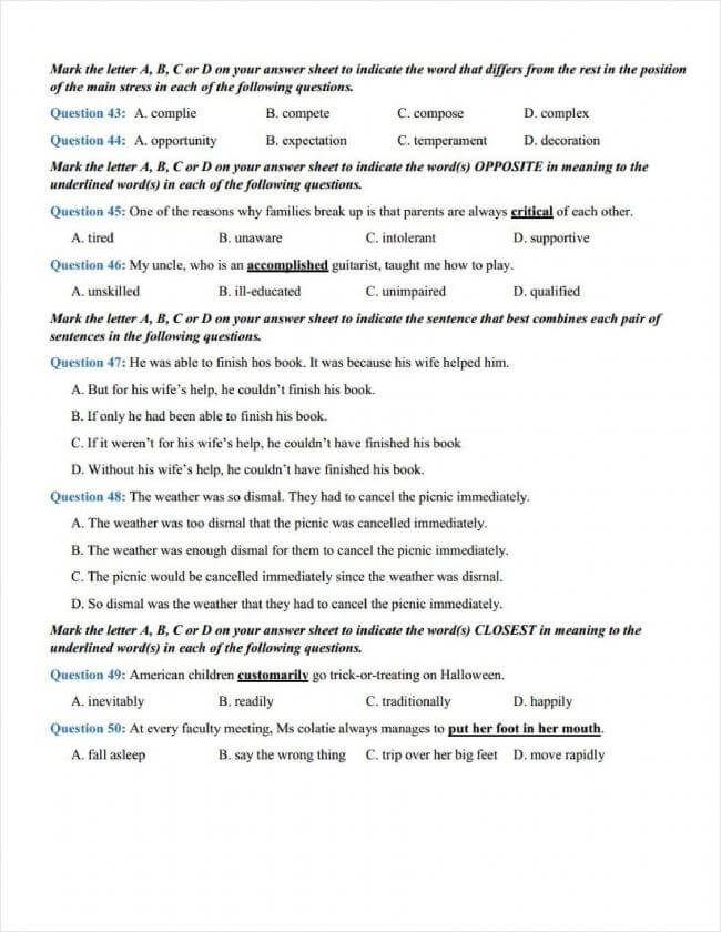 đề anh thi thử THPT chuyên đại học Vinh lần 2 năm 2018 (7)