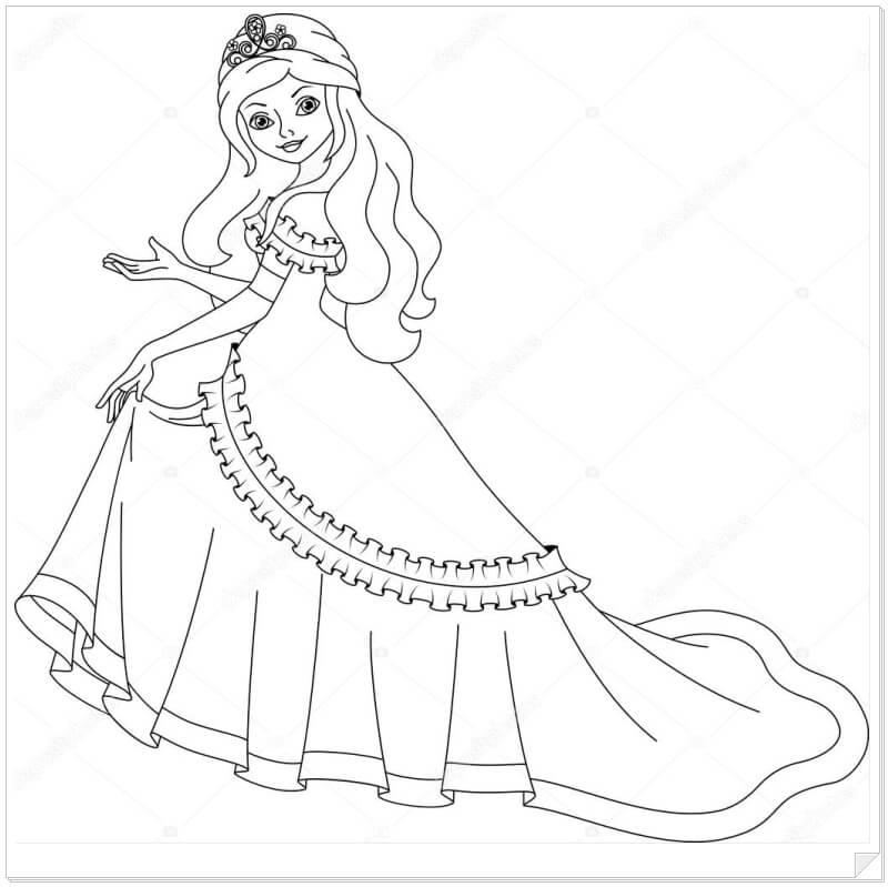 Tranh tô màu công chúa dễ thương Bộ Hình tô màu công chúa dễ thương cho bé  gái  c3nguyentatthanhhpeduvn