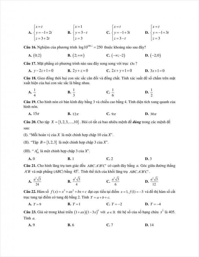 đề toán thi thử THPT chuyên Quốc học Huế năm 2018 (3)