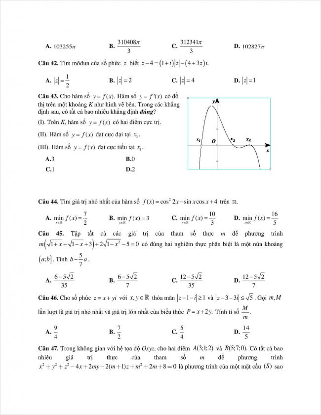 đề toán thi thử THPT chuyên Quốc học Huế năm 2018 (7)