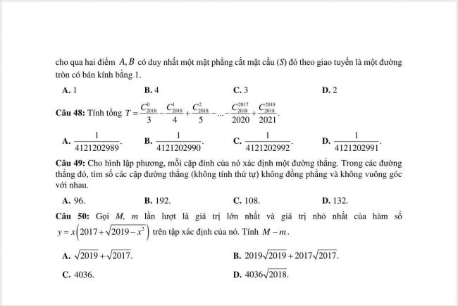 đề toán thi thử THPT chuyên Quốc học Huế năm 2018 (8)