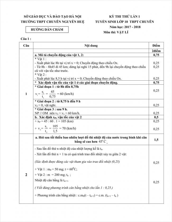 đáp án vật lí thi thử vào lớp 10 THPT chuyên Nguyễn Huệ (1)