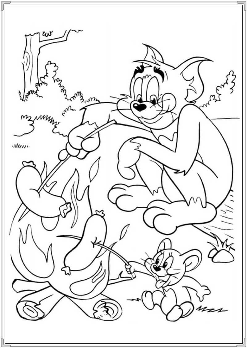Tranh tô màu Tom và Jerry 3673  Tranh tô màu