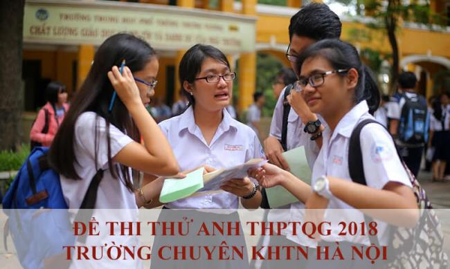 học sinh thi thử môn anh THP chuyên KHTN Hà Nội