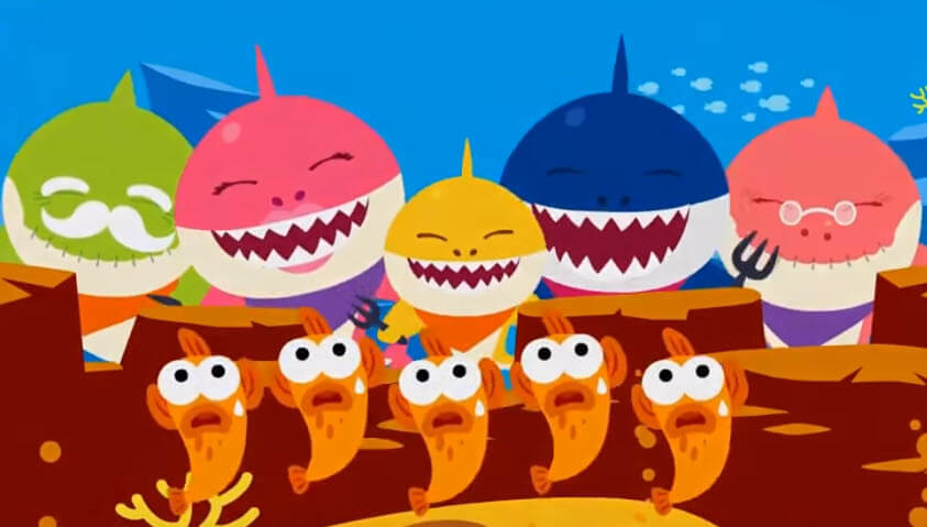 Lời bài hát, lyrics, engsub, vietsub Gia đình cá mập Baby shark