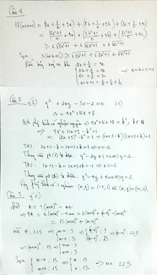 Đáp án đề thi vào 10 môn Toán chuyên tỉnh Lào Cai 2018 câu 5