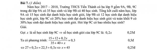 Đáp án bài 7 đề thi Toán vào lớp 10 TP Hồ Chí Minh năm 2018