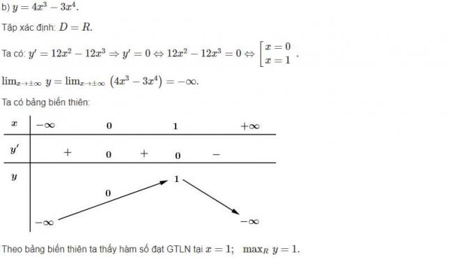 Đáp án câu b bài 4 trang 24 sgk giải tích lớp 12