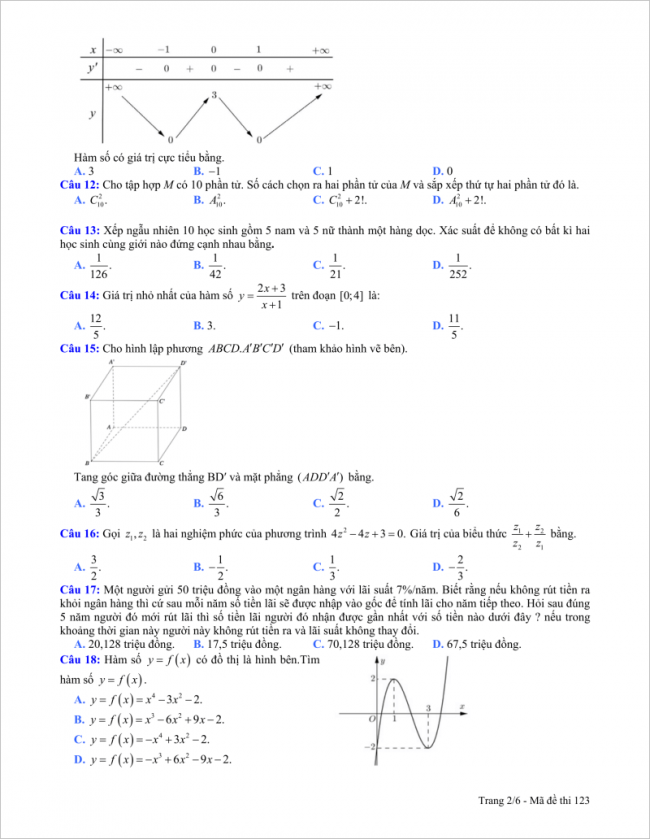 câu 12 - 18 đề toán thi thử thpt newton năm 2018