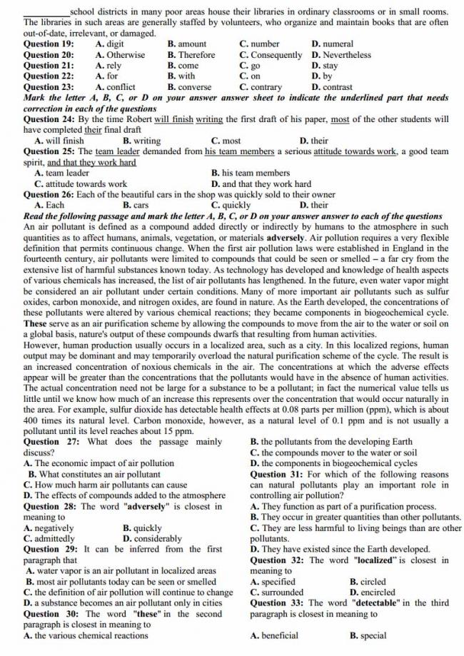 Đề thi thử môn Anh thptqg năm 2018 trường THPT chuyên Hạ Long - Quảng Ninh - trang 2