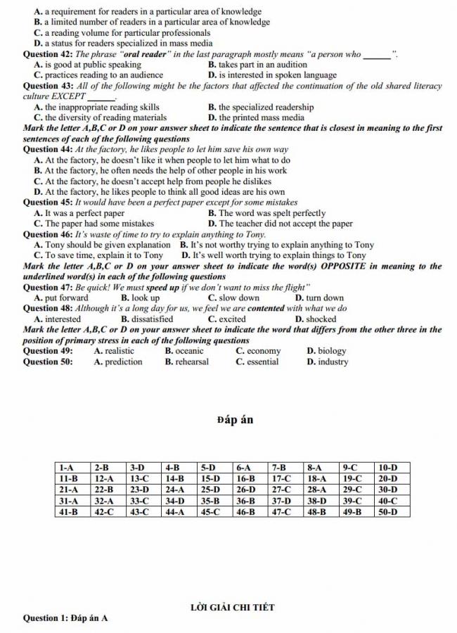Đề thi thử môn Anh thptqg năm 2018 trường THPT chuyên Hạ Long - Quảng Ninh - trang 4