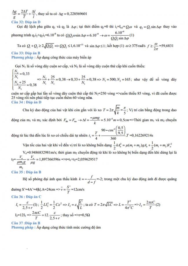 Đáp án Đề thi thử môn Lý thptqg năm 2018 trường Sóc Sơn – Hà Nội 2