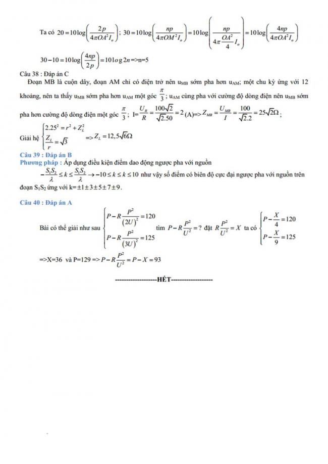 Đáp án Đề thi thử môn Lý thptqg năm 2018 trường Sóc Sơn – Hà Nội 3