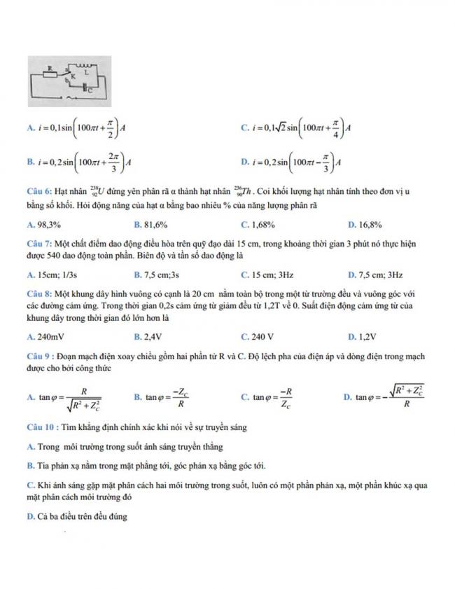Đề thi thử môn Lý thptqg năm 2018 trường Chuyên KHTN – Hà Nội 1