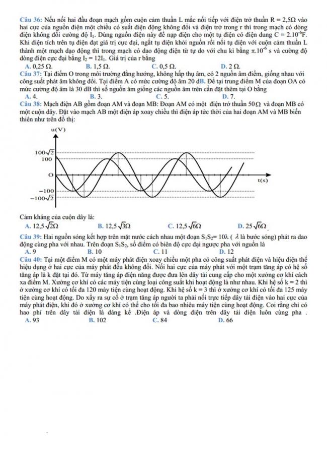Đề thi thử môn Lý thptqg năm 2018 trường Sóc Sơn – Hà Nội 3