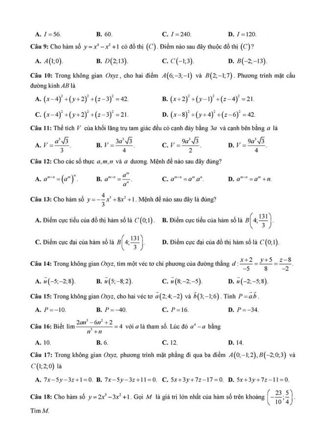 đề thi thử thpt môn toán Đà Nẵng 2018 trang 2