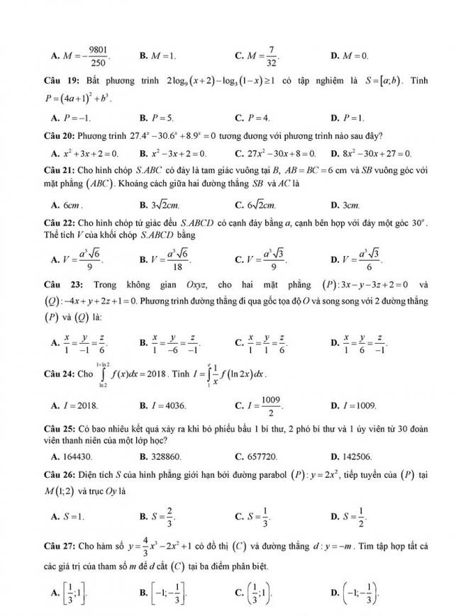 đề thi thử thpt môn toán Đà Nẵng 2018 trang 3