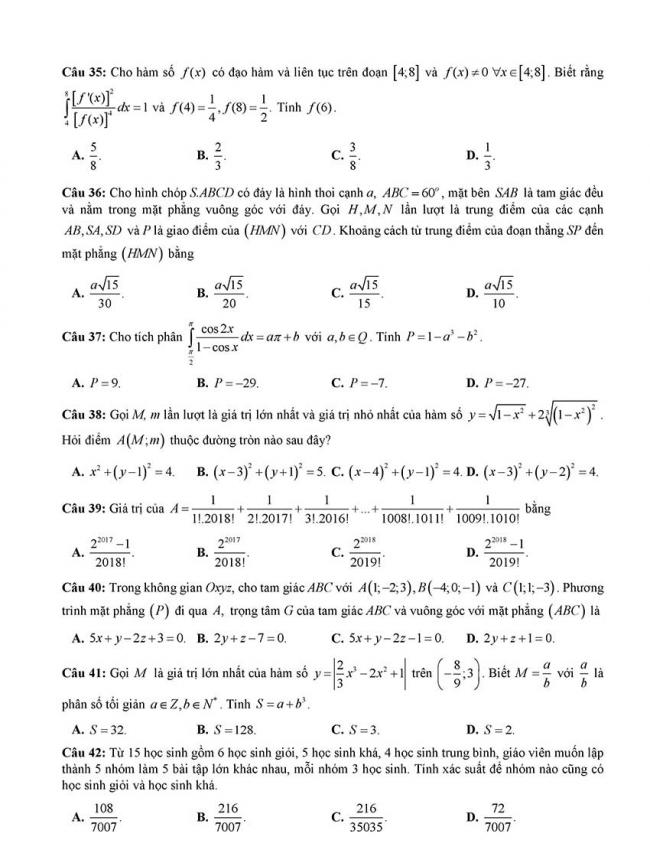 đề thi thử thpt môn toán Đà Nẵng 2018 trang 5