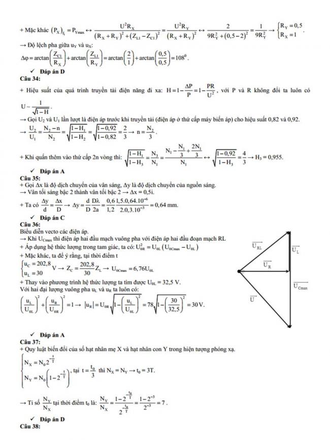Đáp án Đề thi thử môn Lý thptqg năm 2018 trường chuyên Hà Tĩnh 4