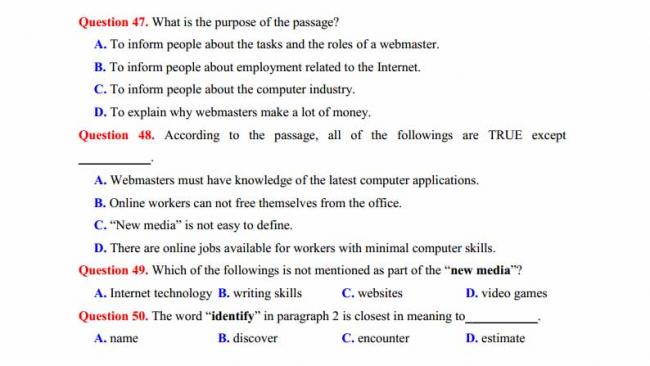 Đề thi thử môn Anh thptqg năm 2018 trường THPT chuyên Hoàng Văn Thụ Hòa Binh trang 8