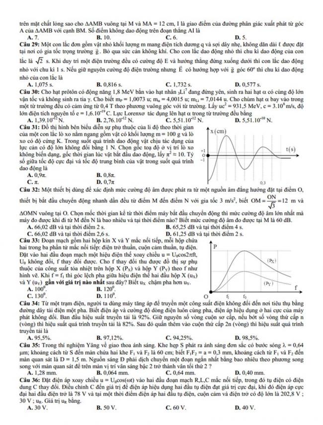 Đề thi thử môn Lý thptqg năm 2018 trường chuyên Hà Tĩnh 2