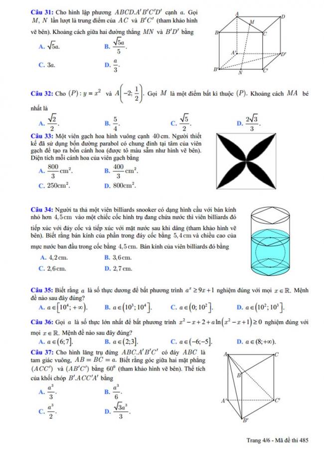 Đề thi thử môn Toán thptqg năm 2018 trường Chuyên ĐH Vinh - Nghệ An lần 1 trang 4