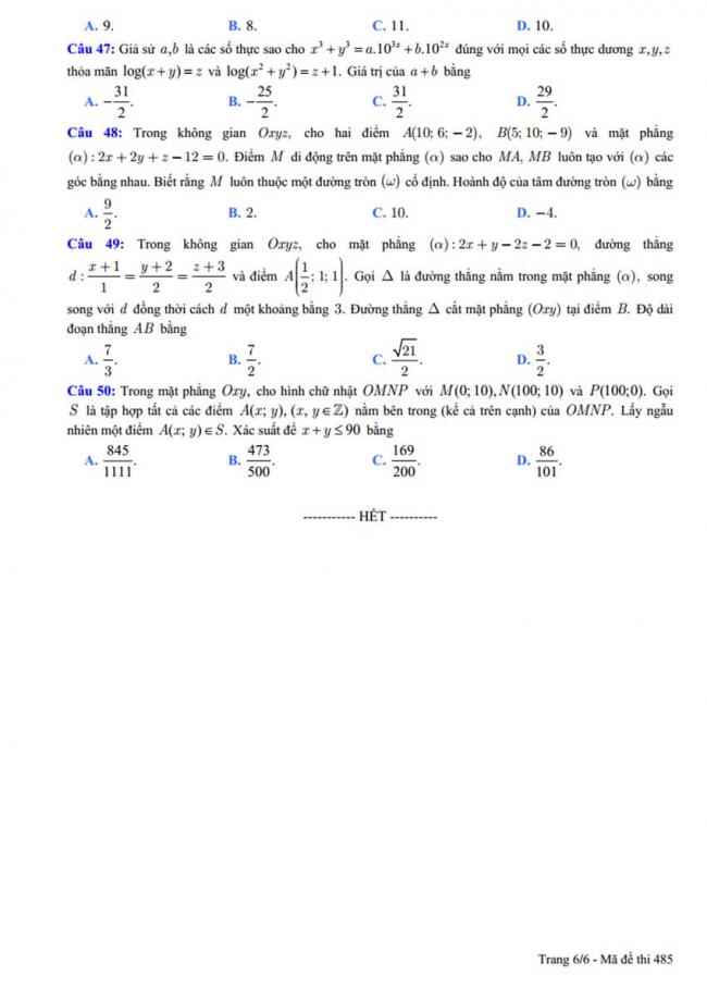 Đề thi thử môn Toán thptqg năm 2018 trường Chuyên ĐH Vinh - Nghệ An lần 1 trang 6