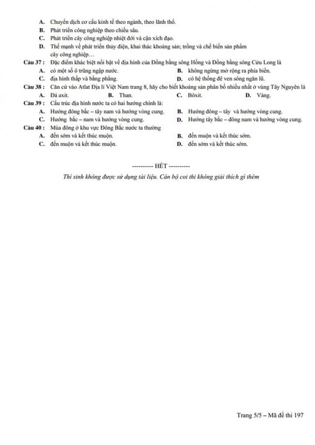 Đề thi thử môn Địa lý thptqg năm 2018 trường Lý Thái Tổ – Bắc Ninh trang 5