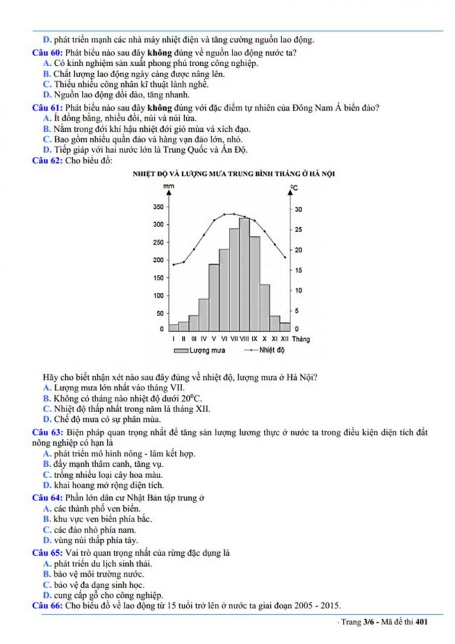 Đề thi thử môn Địa lý thptqg năm 2018 trường Yên Lạc & Trần Phú – Vĩnh Phúc trang 3