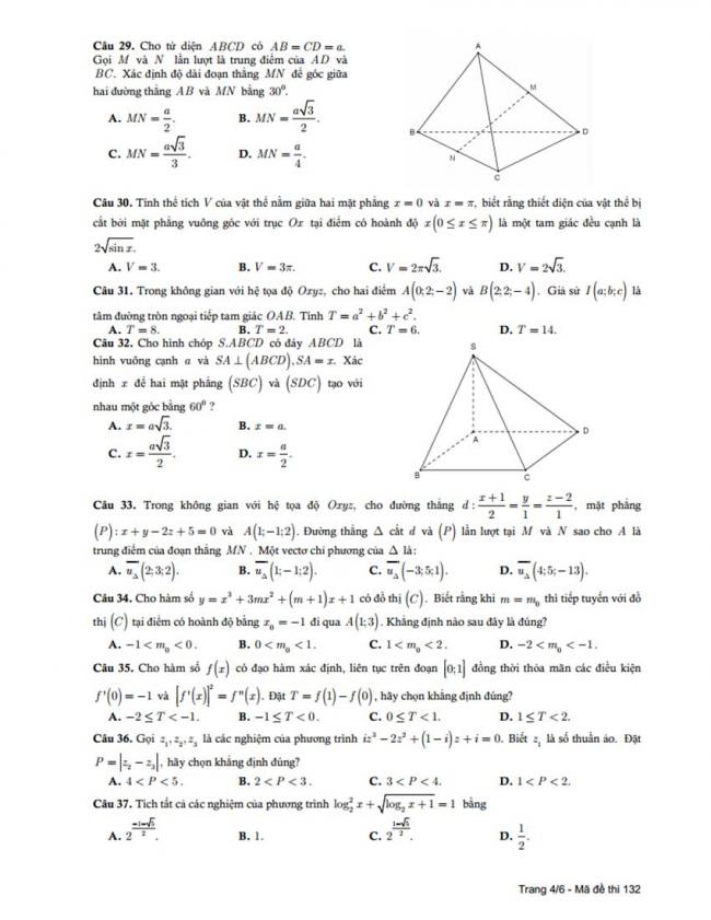 Đề thi thử môn Toán thptqg năm 2018 trường Đặng Thúc Hứa - Nghệ An lần 1 trang 4