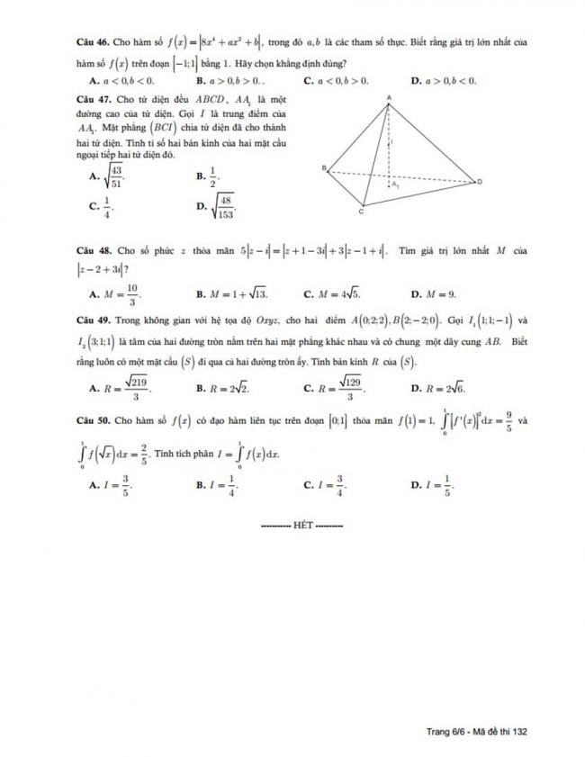 Đề thi thử môn Toán thptqg năm 2018 trường Đặng Thúc Hứa - Nghệ An lần 1 trang 6