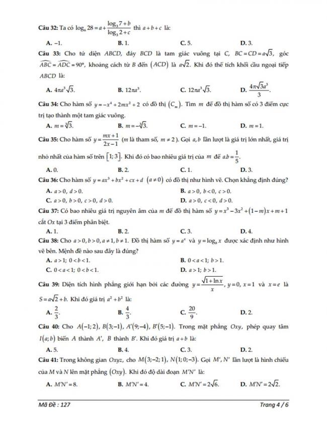 Đề thi thử môn Toán thptqg năm 2018 trường Ngyễn Huệ - Ninh Bình lần 3 trang 4