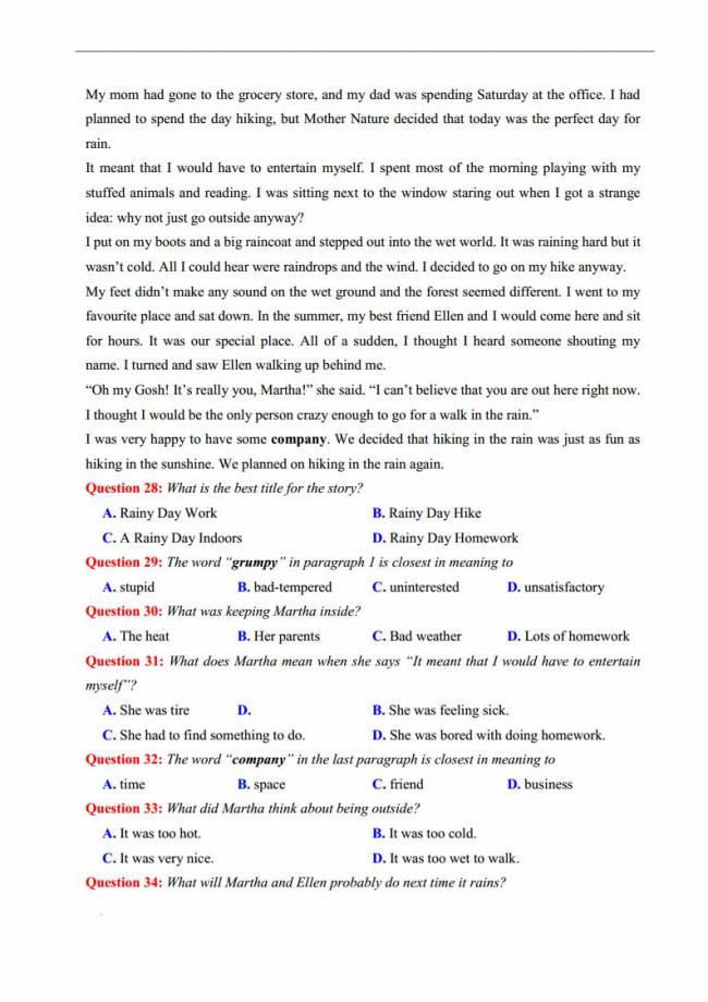 Đề thi thử môn Anh thptqg năm 2018 trường THPT chuyên DH Sư Phạm Hà Nội trang 4