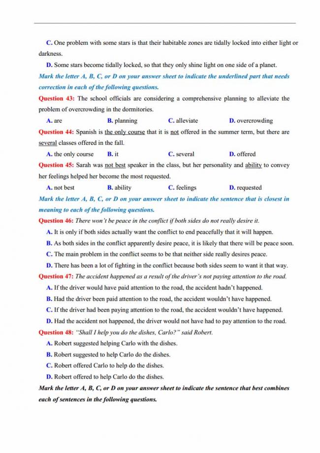 Đề thi thử môn Anh thptqg năm 2018 trường THPT chuyên DH Sư Phạm Hà Nội trang 7