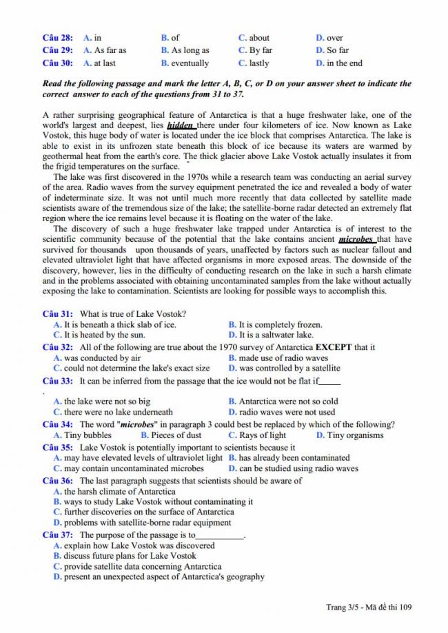 Đề thi thử môn Anh thptqg năm 2018 trường THPT Đồng Đậu Vĩnh Phúc trang 3
