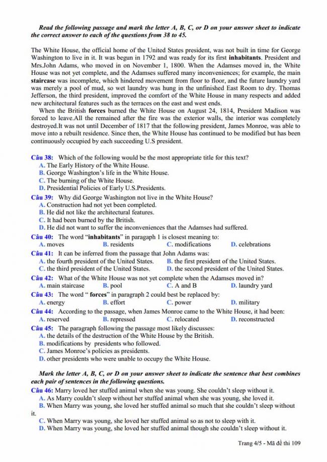 Đề thi thử môn Anh thptqg năm 2018 trường THPT Đồng Đậu Vĩnh Phúc trang 4