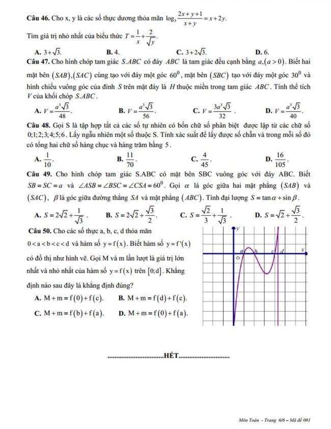 Đề thi thử môn Toán thptqg năm 2018 trường Hương Khê - Hà Tĩnh lần 1 trang 6