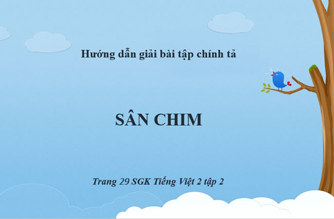 Giải bài chính tả Sân chim trang 29 SGK Tiếng Việt 2 tập 2