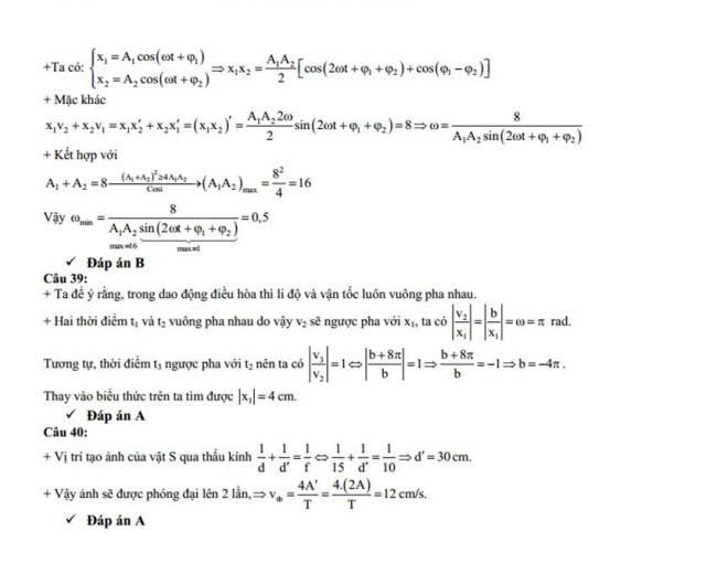 Đáp án Đề thi thử môn Lý thptqg năm 2018 trường Anh Sơn I – Nghệ An 4
