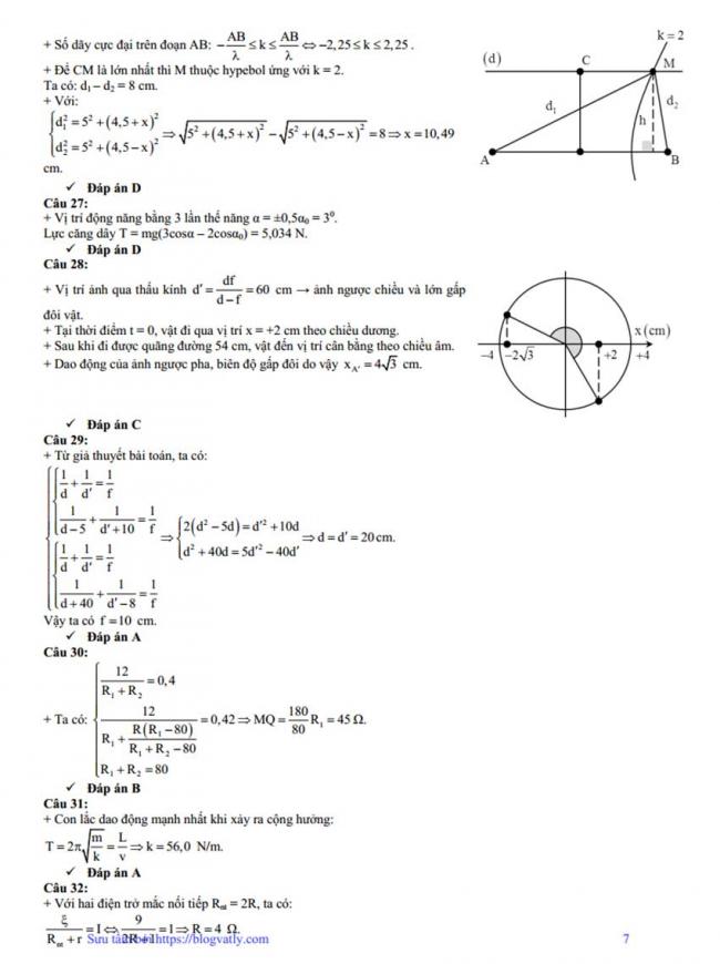 Đáp án Đề thi thử môn Lý thptqg năm 2018 trường Việt Trì – Phú Thọ 2