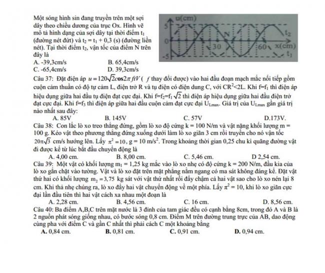 Đề thi thử môn Lý thptqg năm 2018 trường Triệu Sơn 5 – Thanh Hóa 3