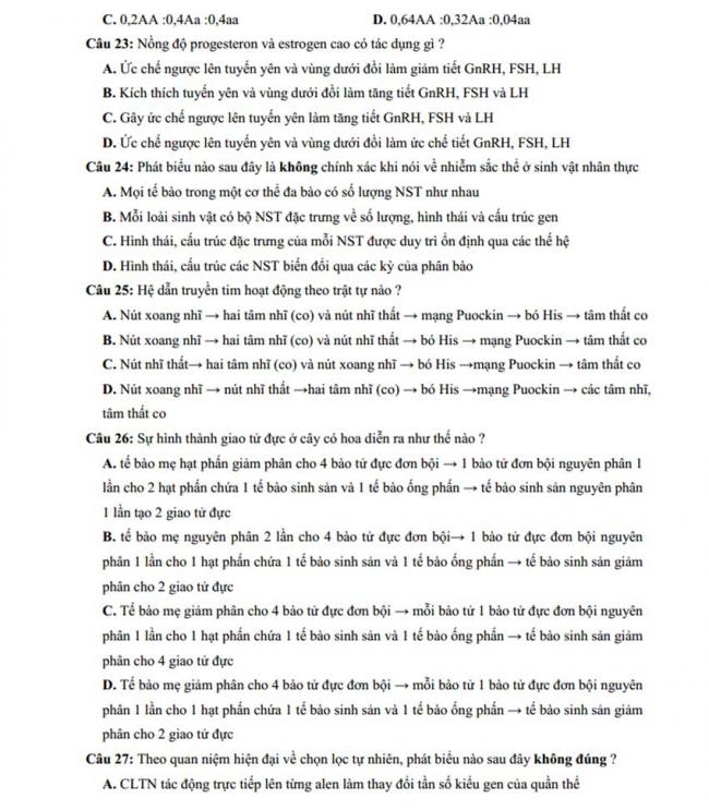 Đề thi thử môn Sinh thptqg năm 2018 trường Chuyên Hà Giang – Hà Giang trang 5