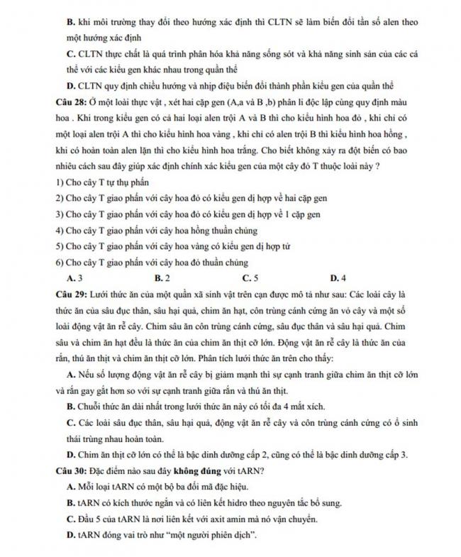 Đề thi thử môn Sinh thptqg năm 2018 trường Chuyên Hà Giang – Hà Giang trang 6