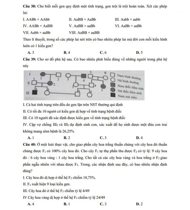Đề thi thử môn Sinh thptqg năm 2018 trường Chuyên KHTN – Hà Nội trang 7