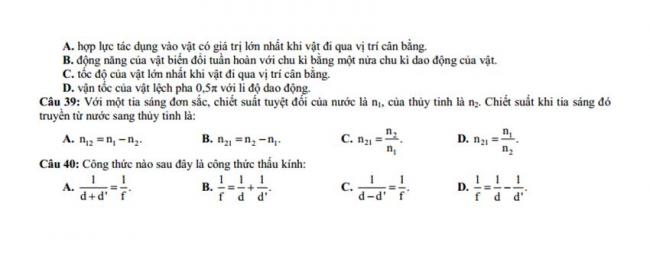 Đề thi thử môn Lý thptqg năm 2018 trường chuyên Thái Bình 3