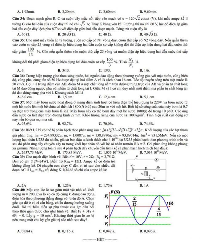 Đề thi thử môn Lý thptqg năm 2018 trường Thực Hành Cao Nguyên – ĐH Tây Nguyên 3