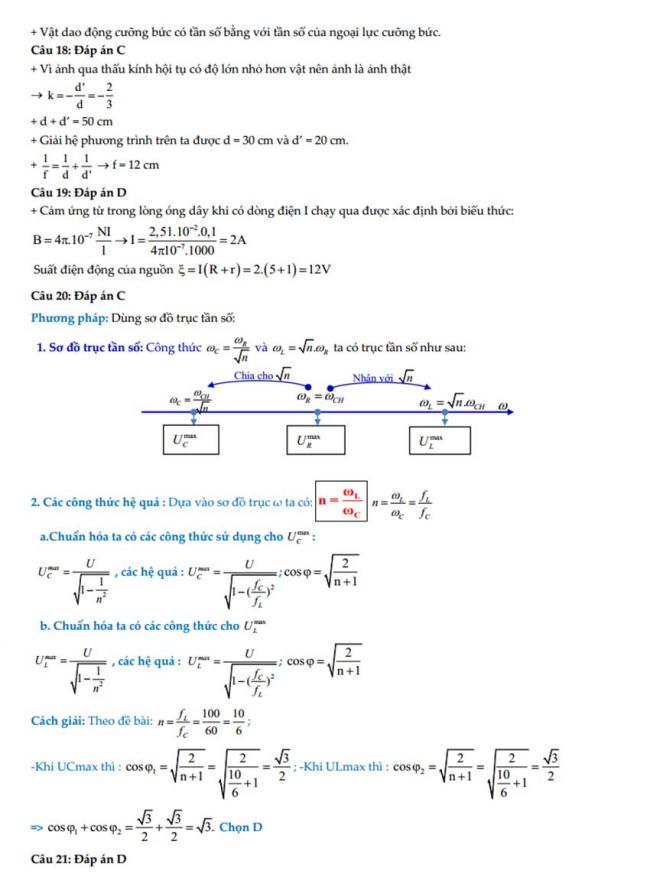 Đáp án Đề thi thử môn Lý thptqg năm 2018 trường số 3 An Nhơn – Bình Định 2